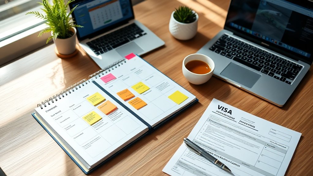 criação de cronograma profissional de imigração