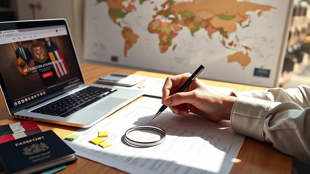 pesquisar requisitos específicos de cada país