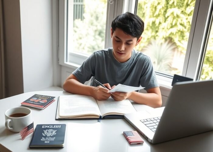 estudando inglês com visto