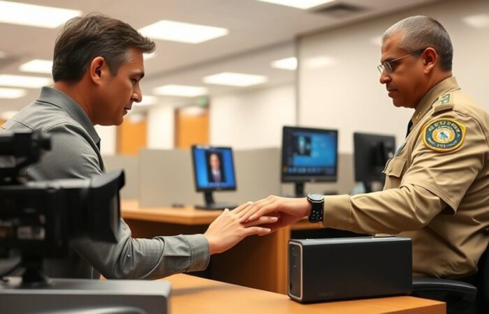 processo de coleta de dados biométricos do uscis