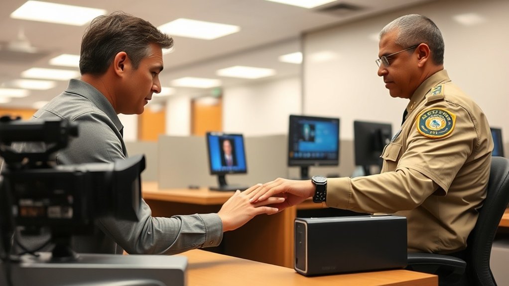 processo de coleta de dados biométricos do uscis