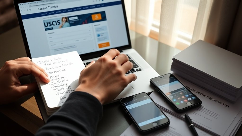 interpretação do status do caso da uscis