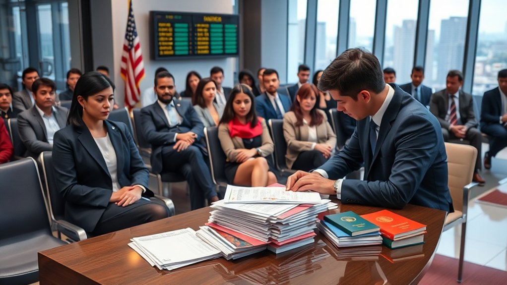 estágios do processo de solicitação de visto