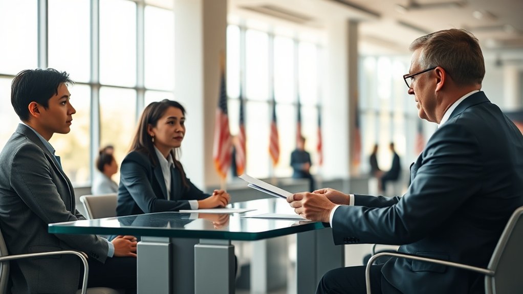 explicação do propósito da entrevista de visto