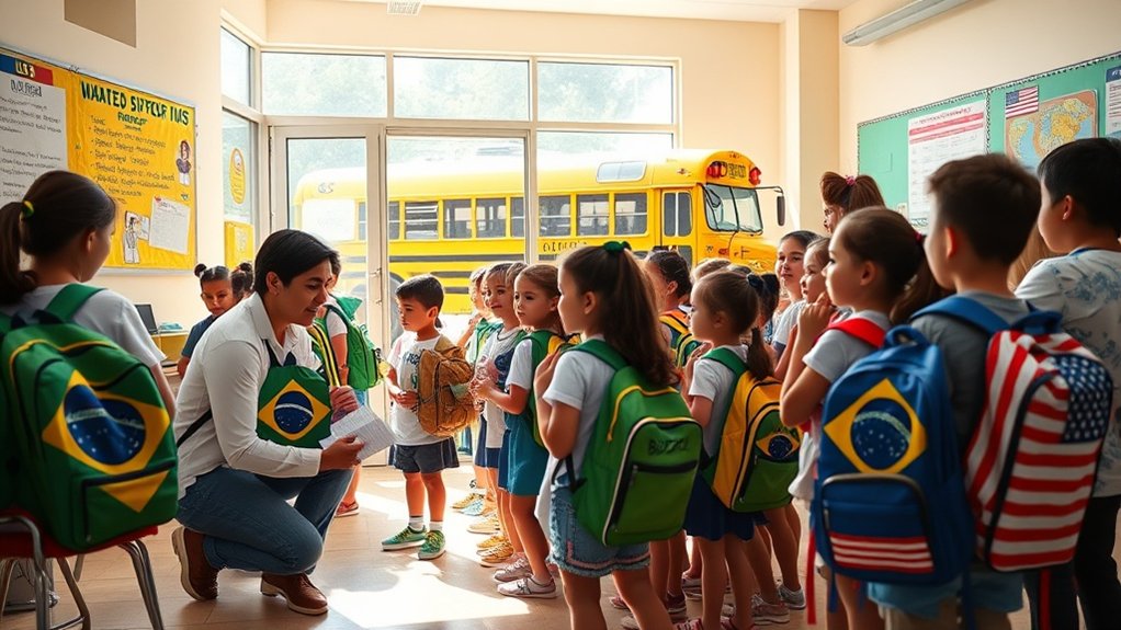 integração cultural na escola americana