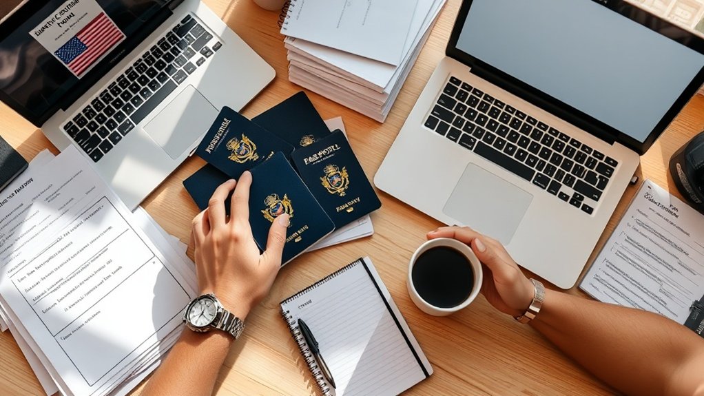 Reúna documentos essenciais de imigração