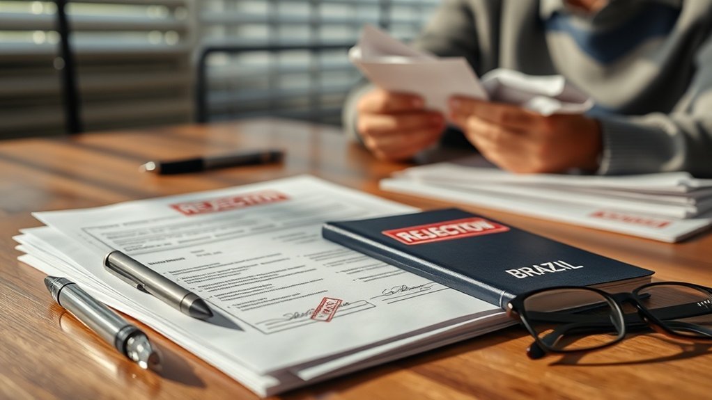 razões comuns para rejeição