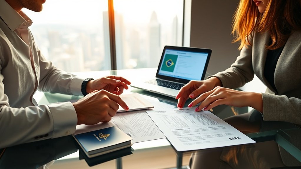 o contrato reflete os requisitos de visto