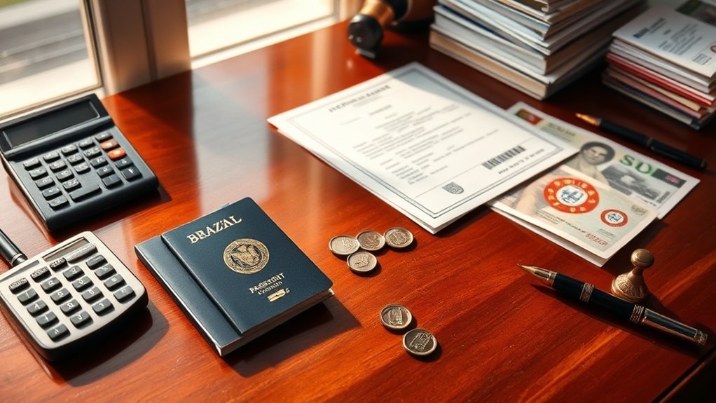 custos de coleta e legalização de documentos