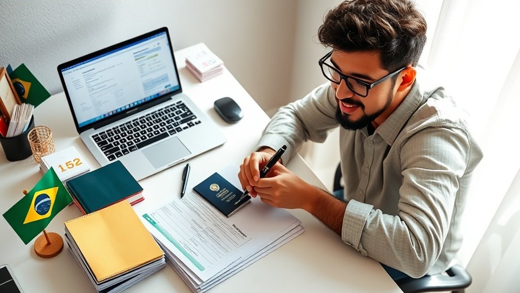 organização de documentos para imigração