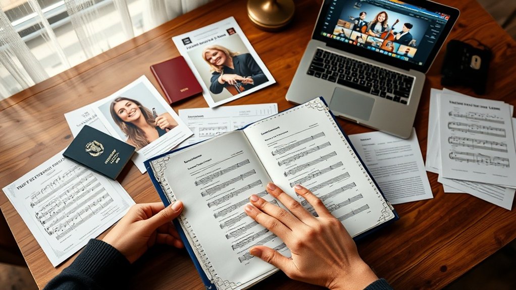 documentação comprovando conquistas musicais