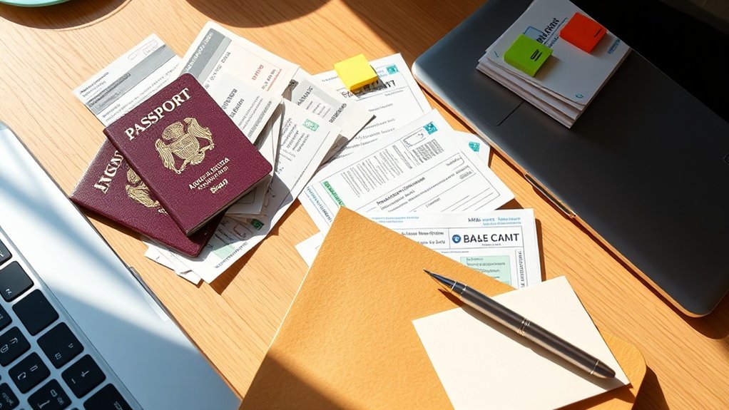 lista de verificação de documentos de viagem essenciais