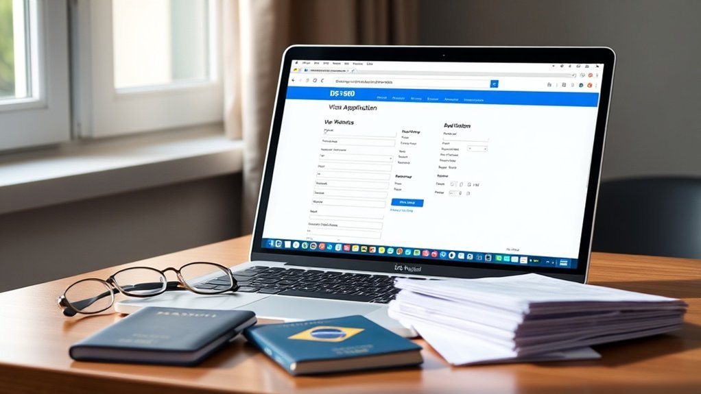 preenchendo o formulário DS-160