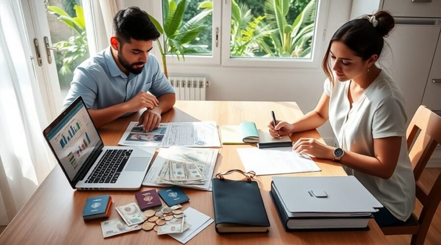 Preparação financeira para imigração