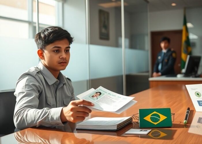 Processo de permissão de trabalho pela primeira vez