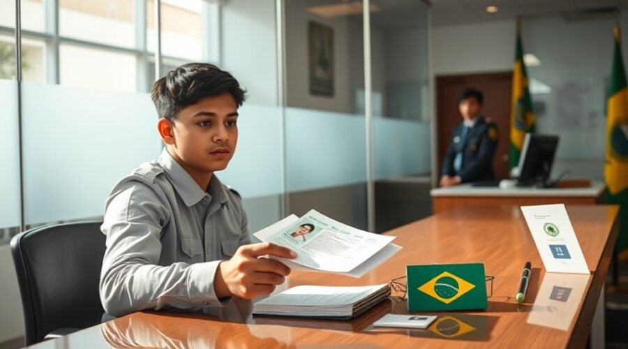 Processo de permissão de trabalho pela primeira vez