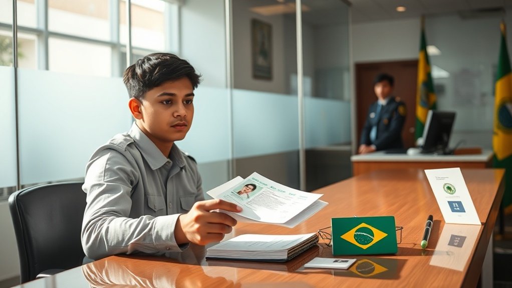 Processo de permissão de trabalho pela primeira vez