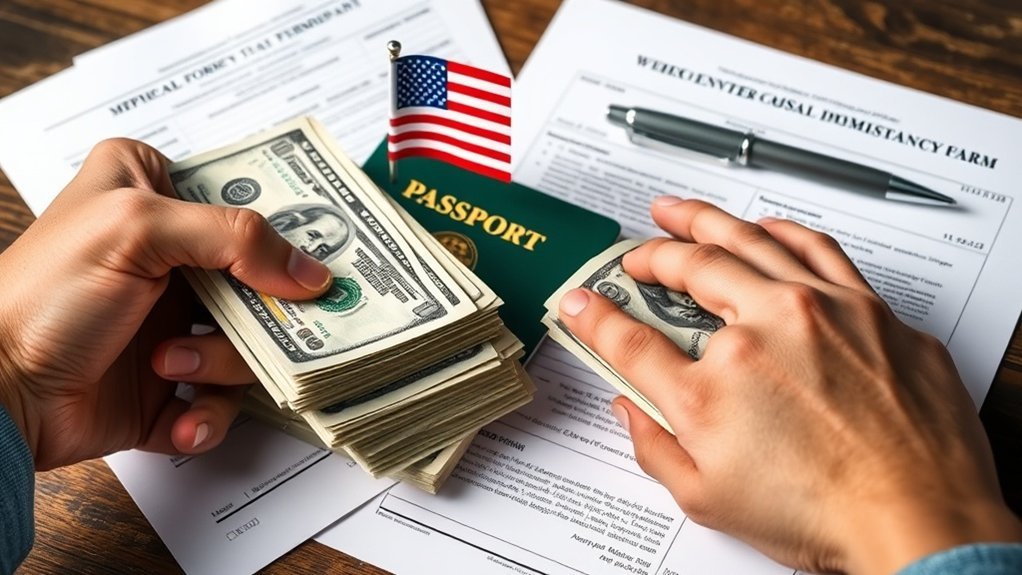 despesas com a aplicação do green card