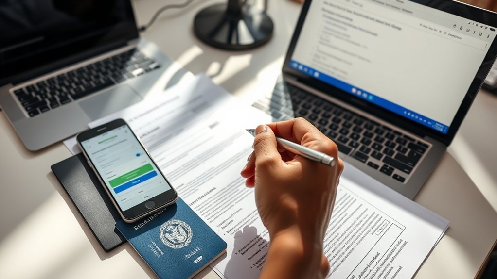 Diretrizes do processo de solicitação de imigração