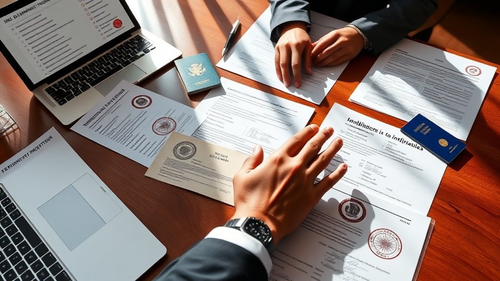 lista de verificação dos requisitos de documentos de imigração