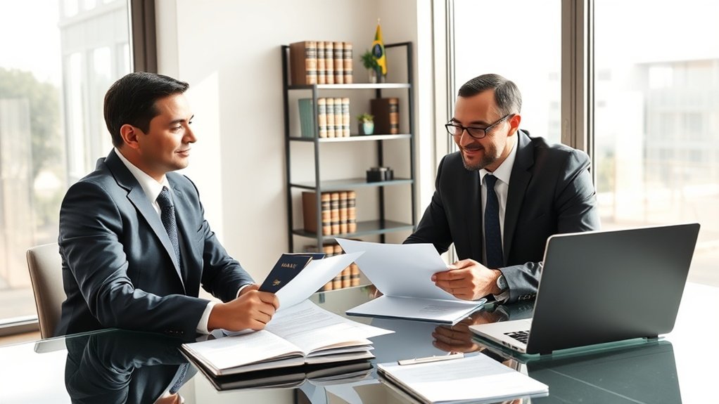 profissionais jurídicos auxiliam em solicitações