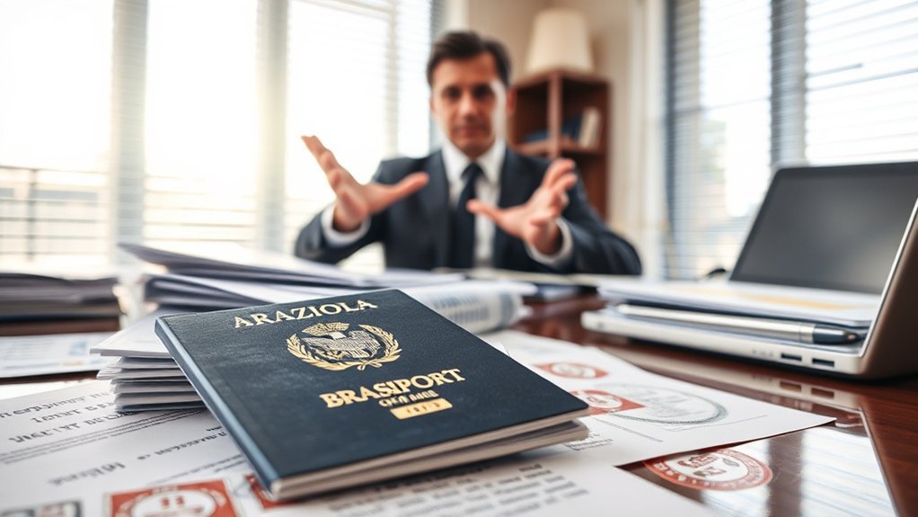 navegando por obstáculos burocráticos de visto