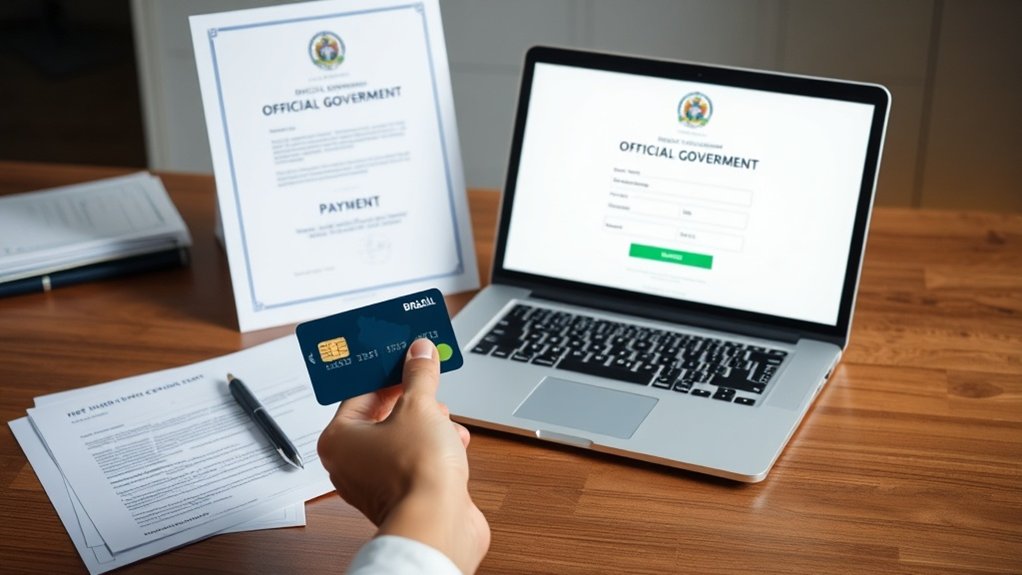 canais oficiais de pagamento de imigração