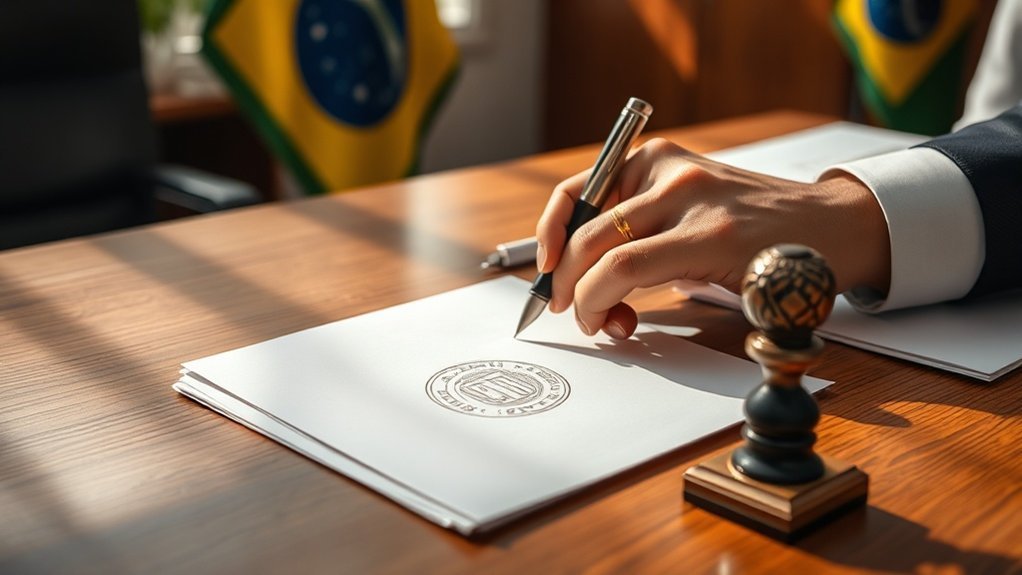 papel timbrado oficial e carimbo