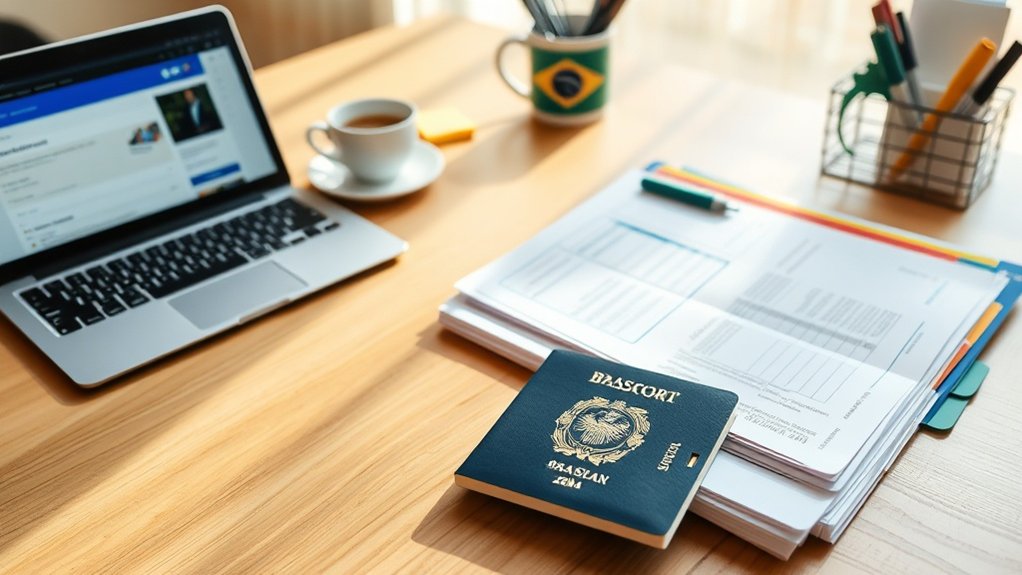 organizando documentos para os EUA