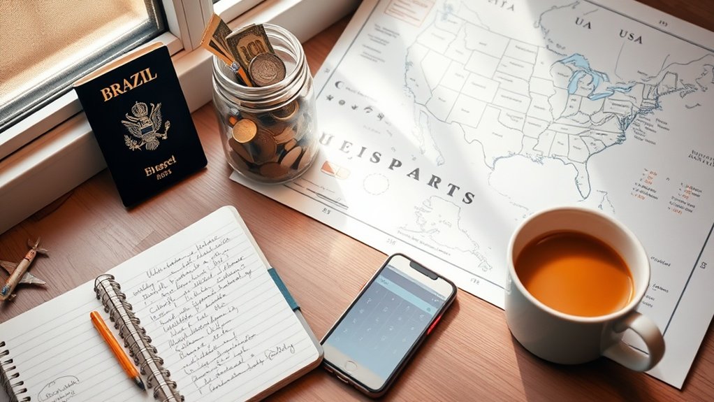 economizando para mudança para os EUA