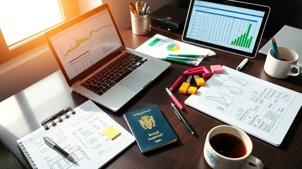 Projeções para três anos com cenários