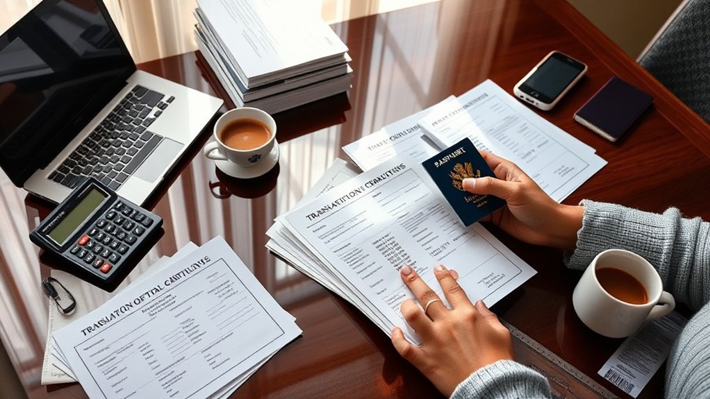 taxas de tradução e documentação