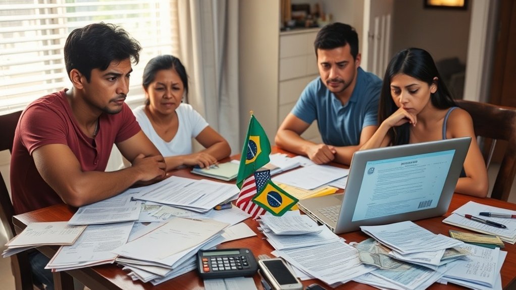 obrigações financeiras inesperadas de imigração