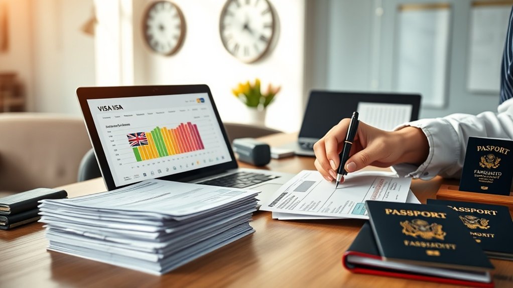 tempos de processamento variáveis de visto