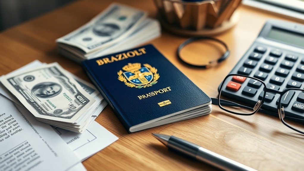 taxas de visto e imigração