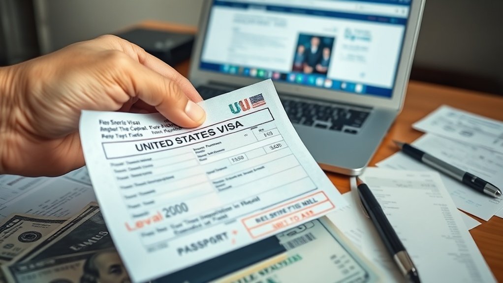 visão geral dos custos de solicitação de visto