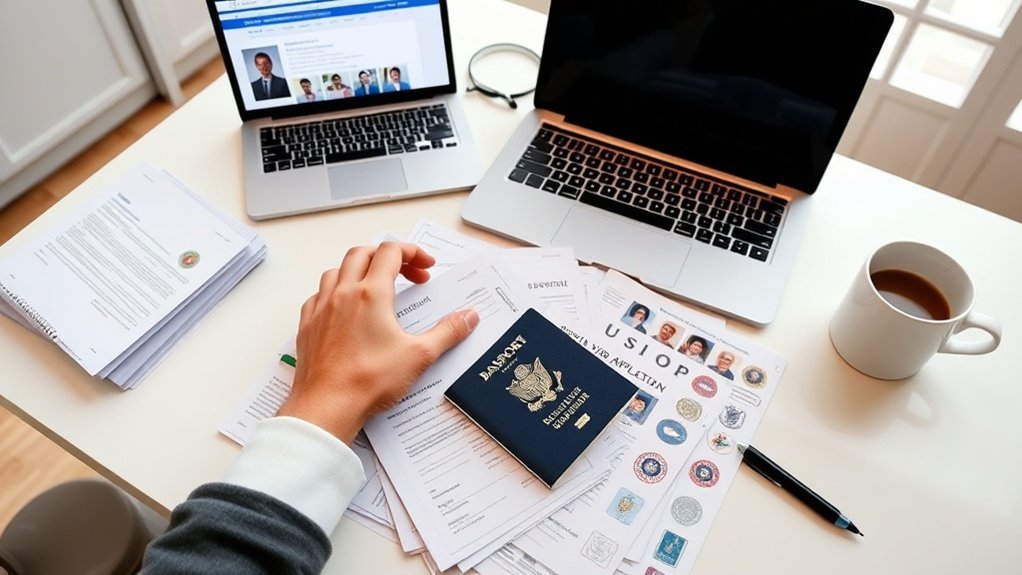 preparação de documentos para solicitação de visto