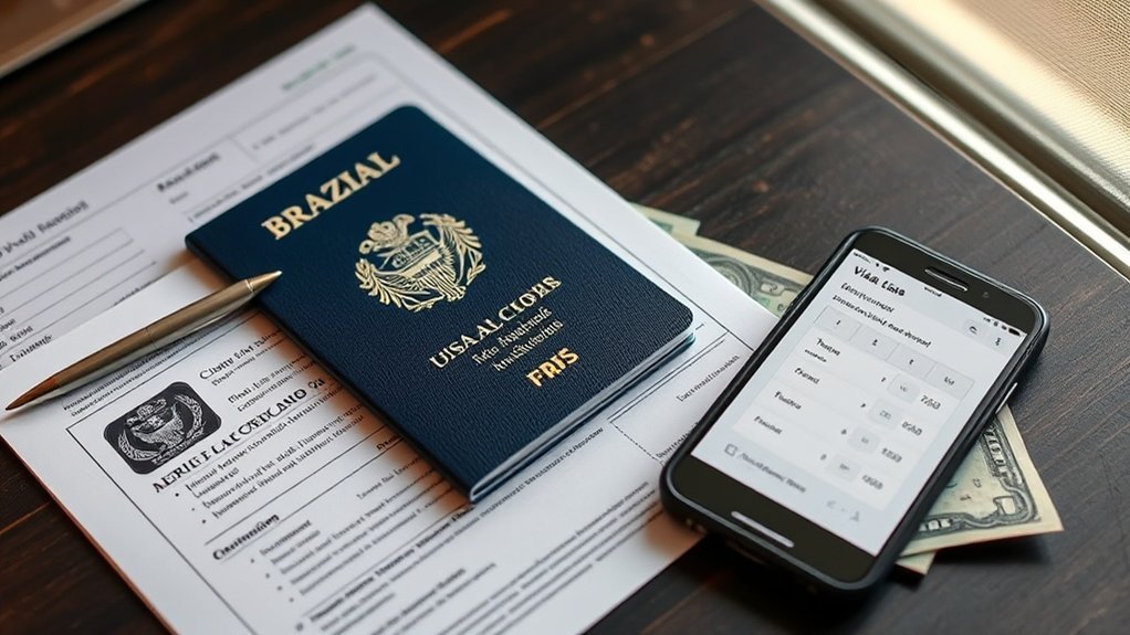 estrutura de taxas de solicitação de visto