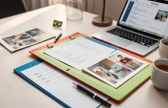 organização de pasta para solicitação de visto