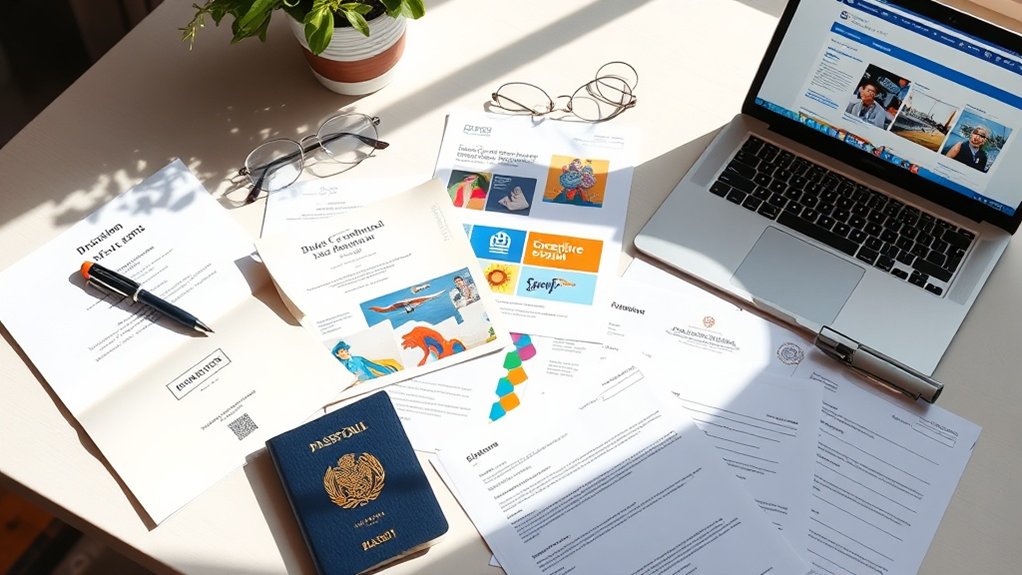 documentos e processo de visto