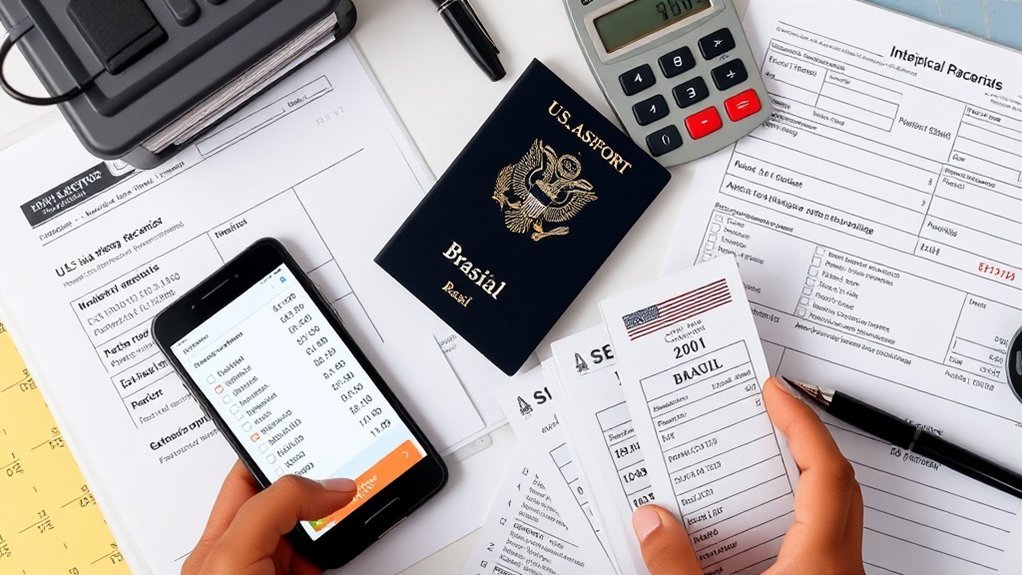 despesas de preparação para entrevista de visto