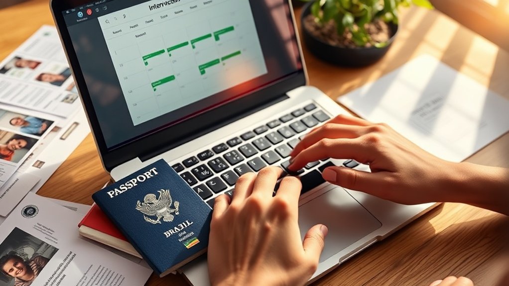 processo de agendamento de entrevista para visto