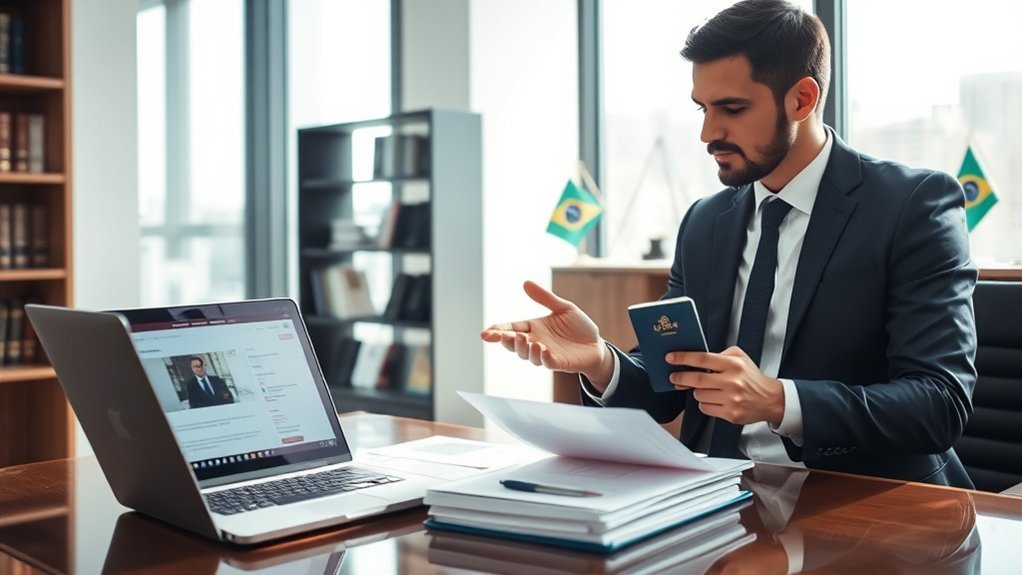 assistência para renovação de visto fornecida