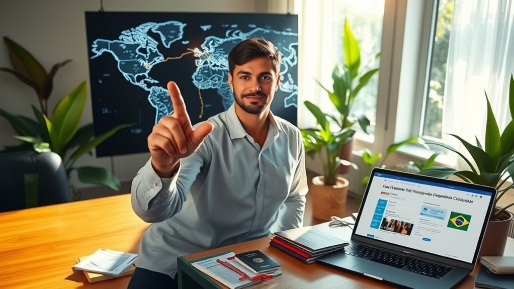 Processo de solicitação de visto de trabalho