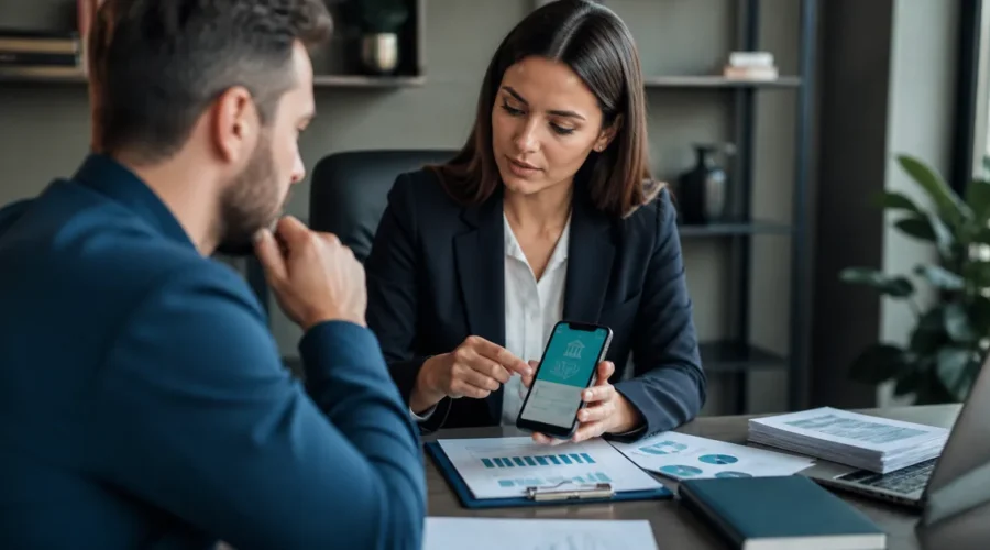 Advogada analisa bloqueio de conta bancária com cliente
