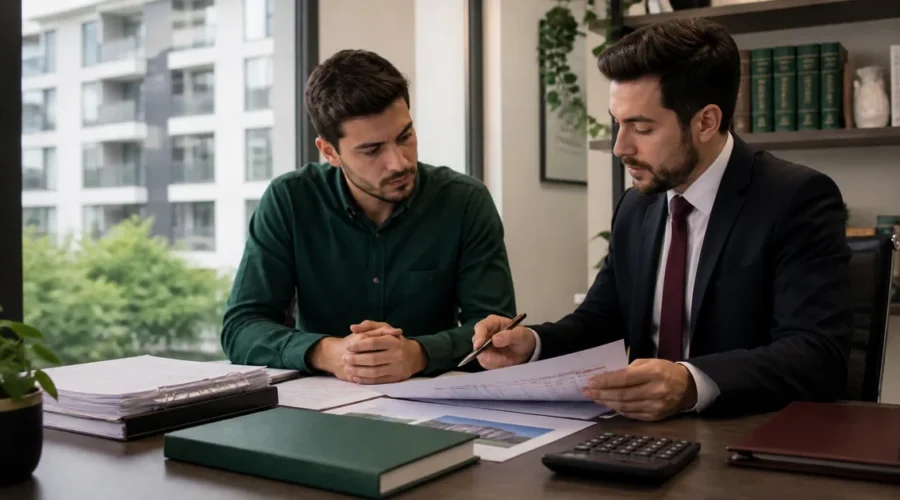 Cliente consulta advogado sobre honorários e riscos de imóvel em leilão