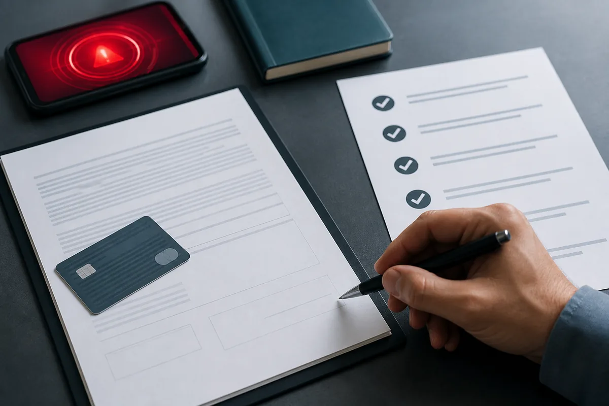 Contrato e checklist representam alertas ao contratar advogado para bloqueio de conta