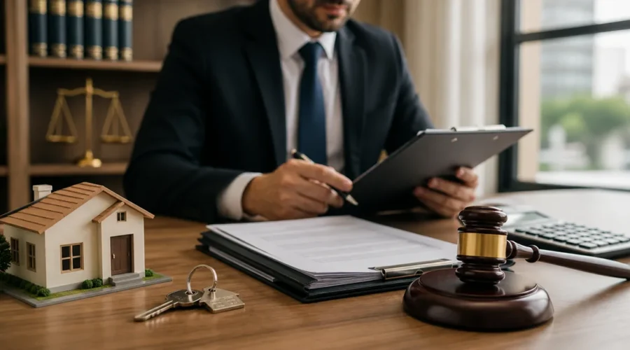 Advogado analisa documentos e custos de imóvel antes do leilão