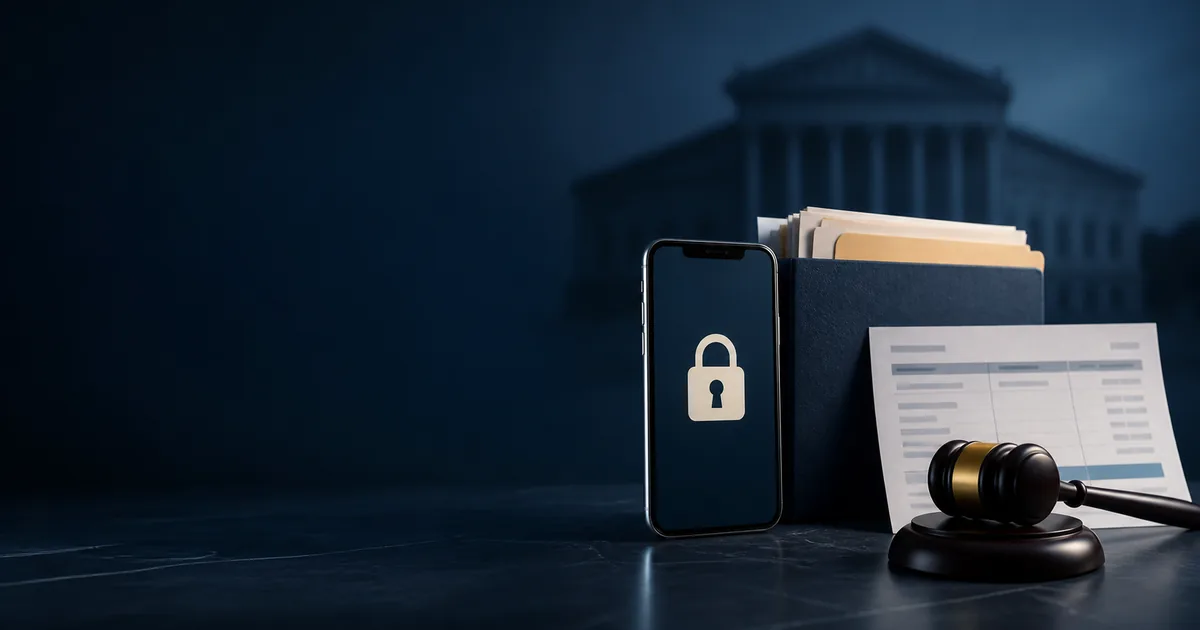 Celular bloqueado, processo e extrato em análise judicial