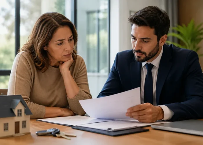Proprietária consulta advogado após leilão do imóvel